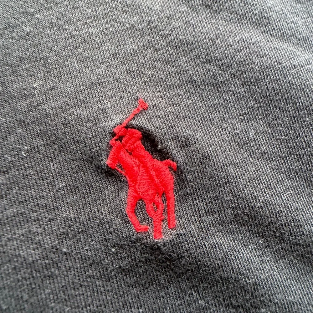 Polo Ralph Lauren Mens V-Neck T-Shirt Black Classic Fit Red Pony Logo Large